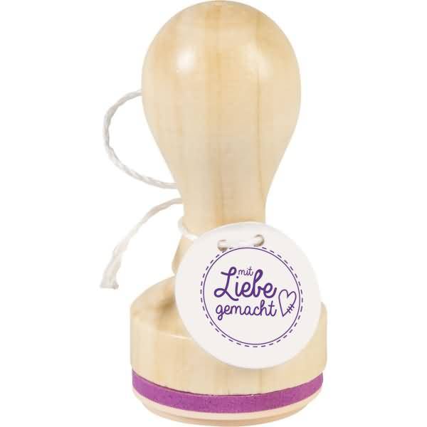 Motivstempel rund 'mit Liebe' 3,2cm
