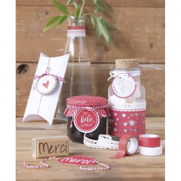 Motivstempel rund 'mit Liebe' 3,2cm