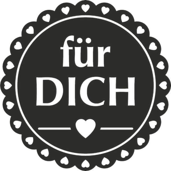 Motivstempel rund 'für Dich' 3,2cm