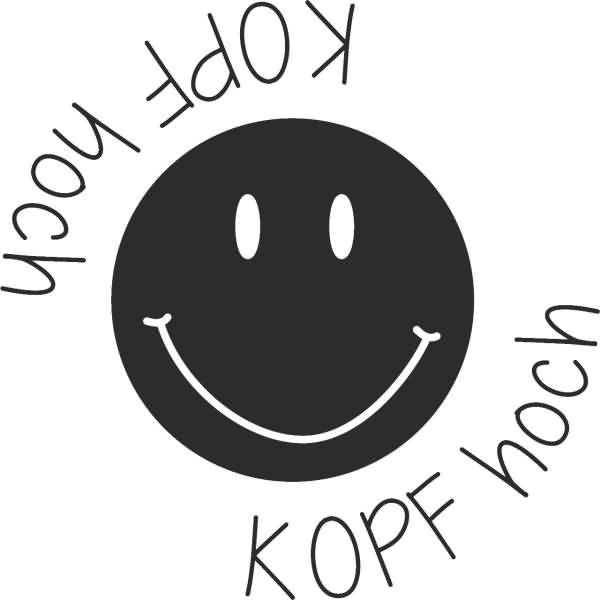 Motivstempel rund 'Kopf hoch' 3,2cm