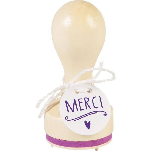 Motivstempel rund 'Merci' 3,2cm
