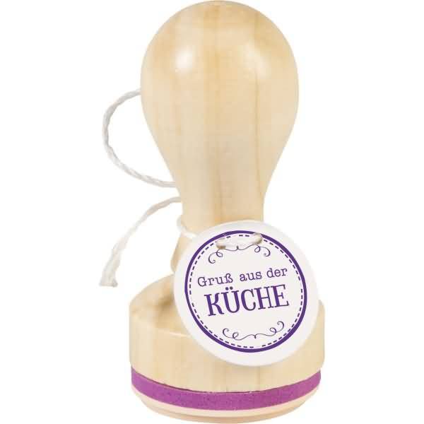 Motivstempel rund 'Gruß aus Küche' 3,2cm