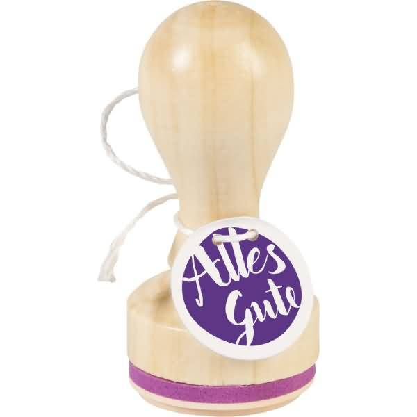 Motivstempel rund 'Alles Gute' 3,2cm