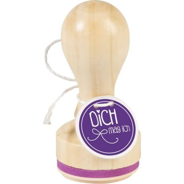 Motivstempel rund 'Dich mag ich' 3,2cm