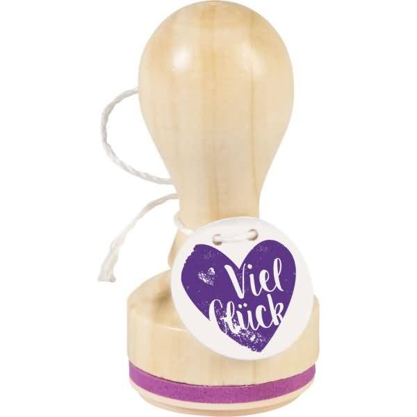 Motivstempel rund 'Viel Glück' 3,2cm