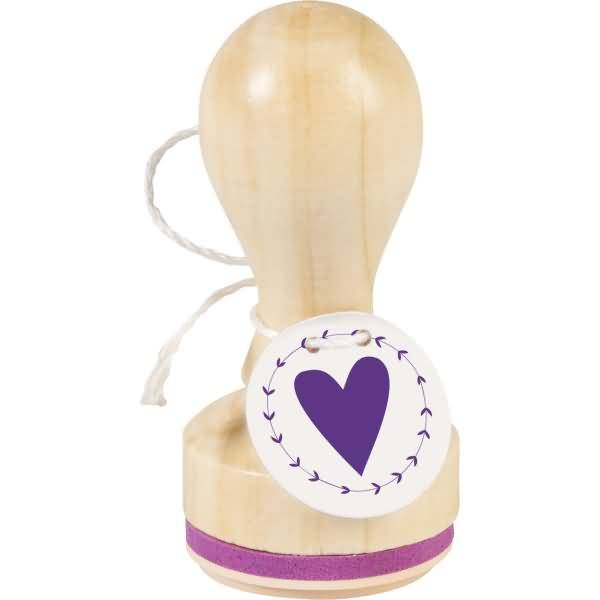 Motivstempel rund 'Herz mit Ranke' 3,2cm