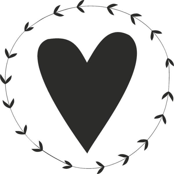 Motivstempel rund 'Herz mit Ranke' 3,2cm