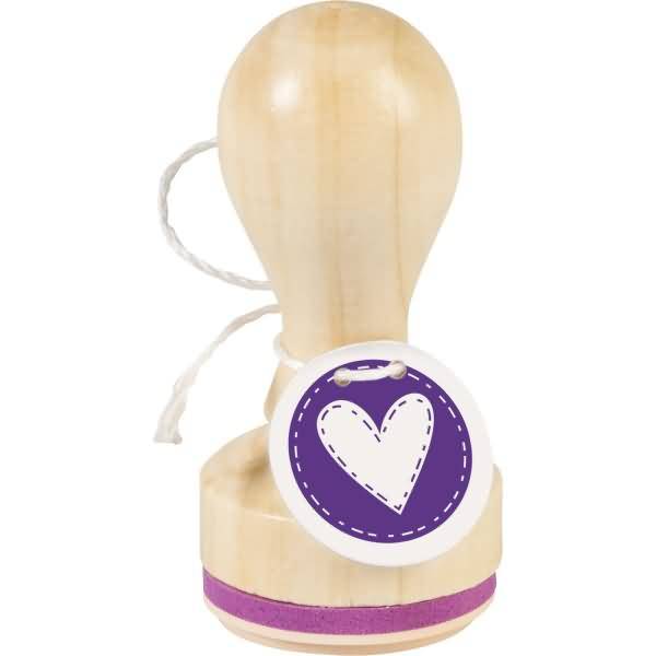 Motivstempel rund 'Herz mit Strich' 3,2cm