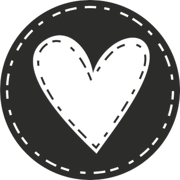 Motivstempel rund 'Herz mit Strich' 3,2cm