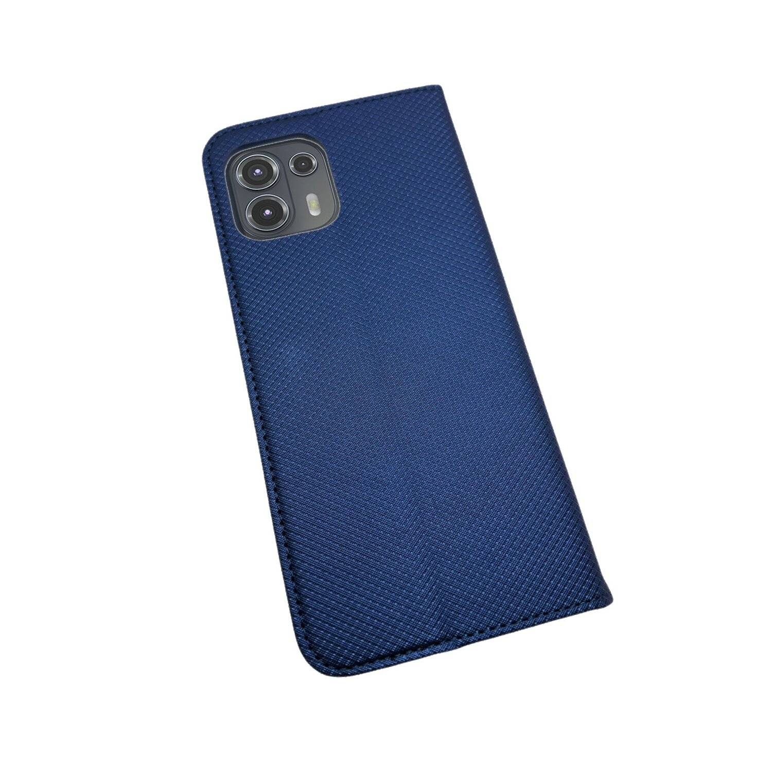 Elegante Buch-Tasche Hülle Smart Magnet für MOTOROLA MOTO EDGE 20 LITE Leder Optik Wallet Book-Style Cover Schale Blau