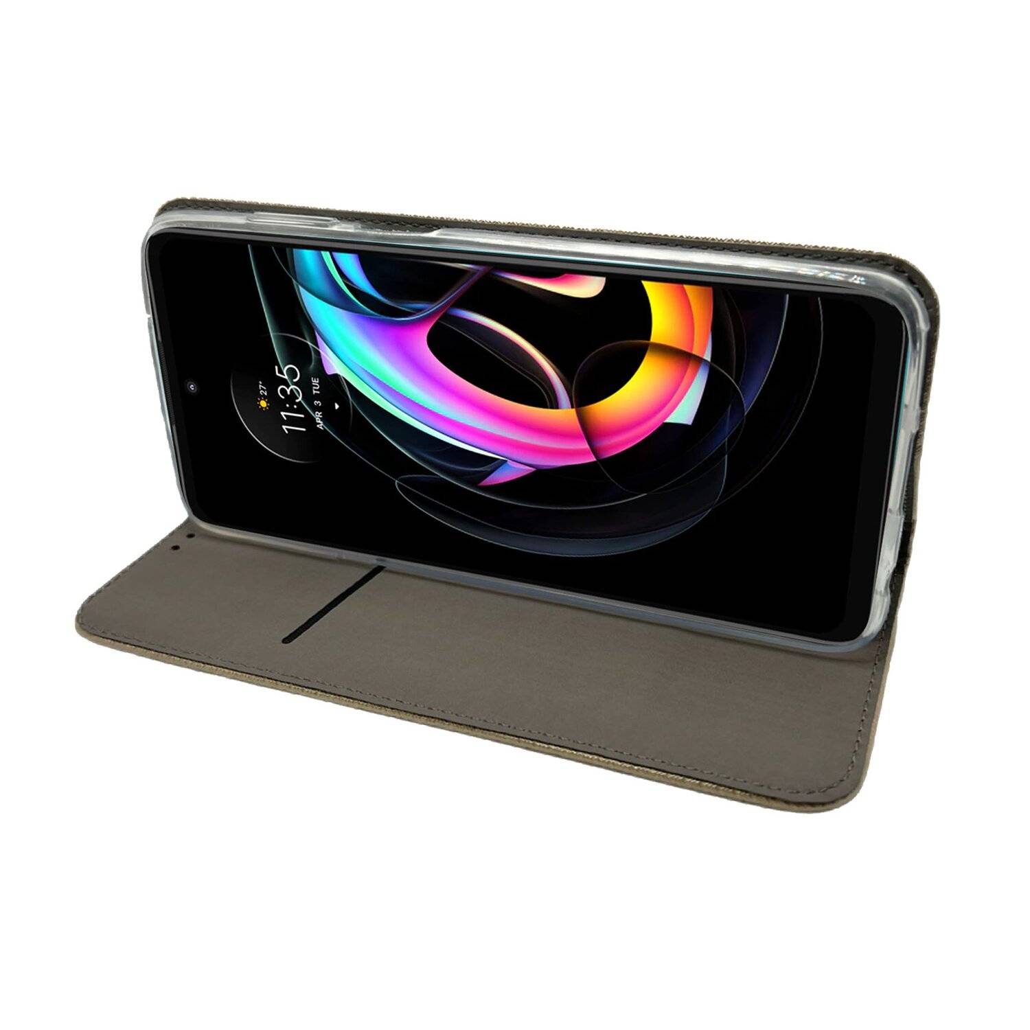 Elegante Buch-Tasche Hülle Smart Magnet für MOTOROLA MOTO EDGE 20 LITE Leder Optik Wallet Book-Style Cover Schale Rot