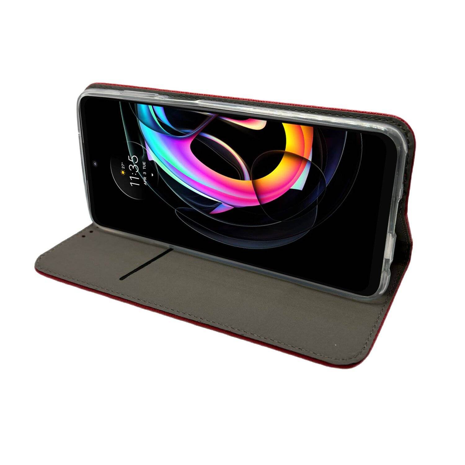 Elegante Buch-Tasche Hülle Smart Magnet für MOTOROLA MOTO EDGE 20 LITE Leder Optik Wallet Book-Style Cover Schale Gold