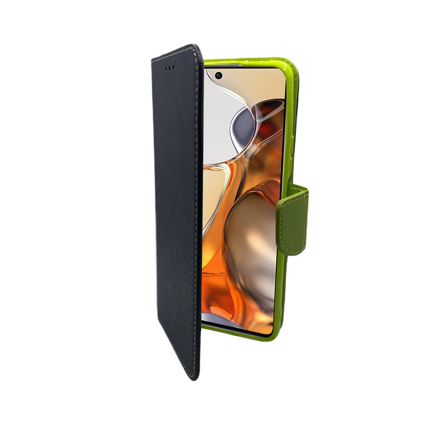 Buch Tasche "Fancy" kompatibel mit XIAOMI 11T Handy Hülle Etui Schutzhülle mit Standfunktion, Kartenfach in Blau