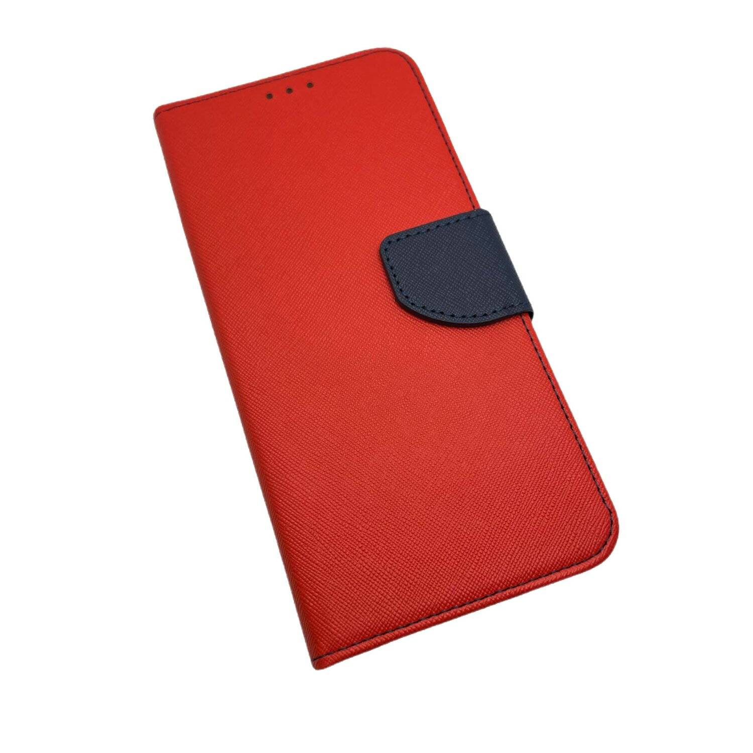 Buch Tasche "Fancy" kompatibel mit XIAOMI 11T Handy Hülle Etui Schutzhülle mit Standfunktion, Kartenfach Rot-Blau
