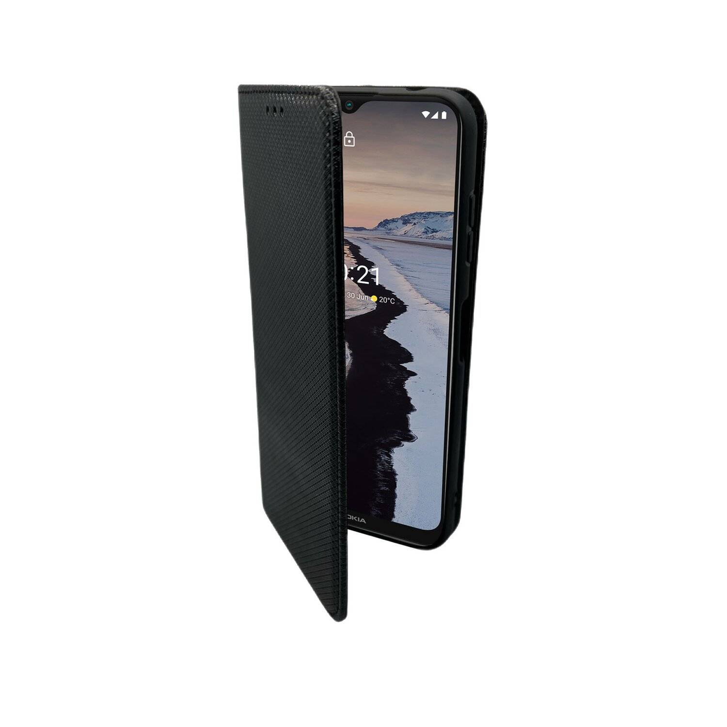 Buch Tasche "Smart" für NOKIA G20 Handy Hülle Etui Brieftasche Schutzhülle mit Standfunktion, Kartenfach Schwarz