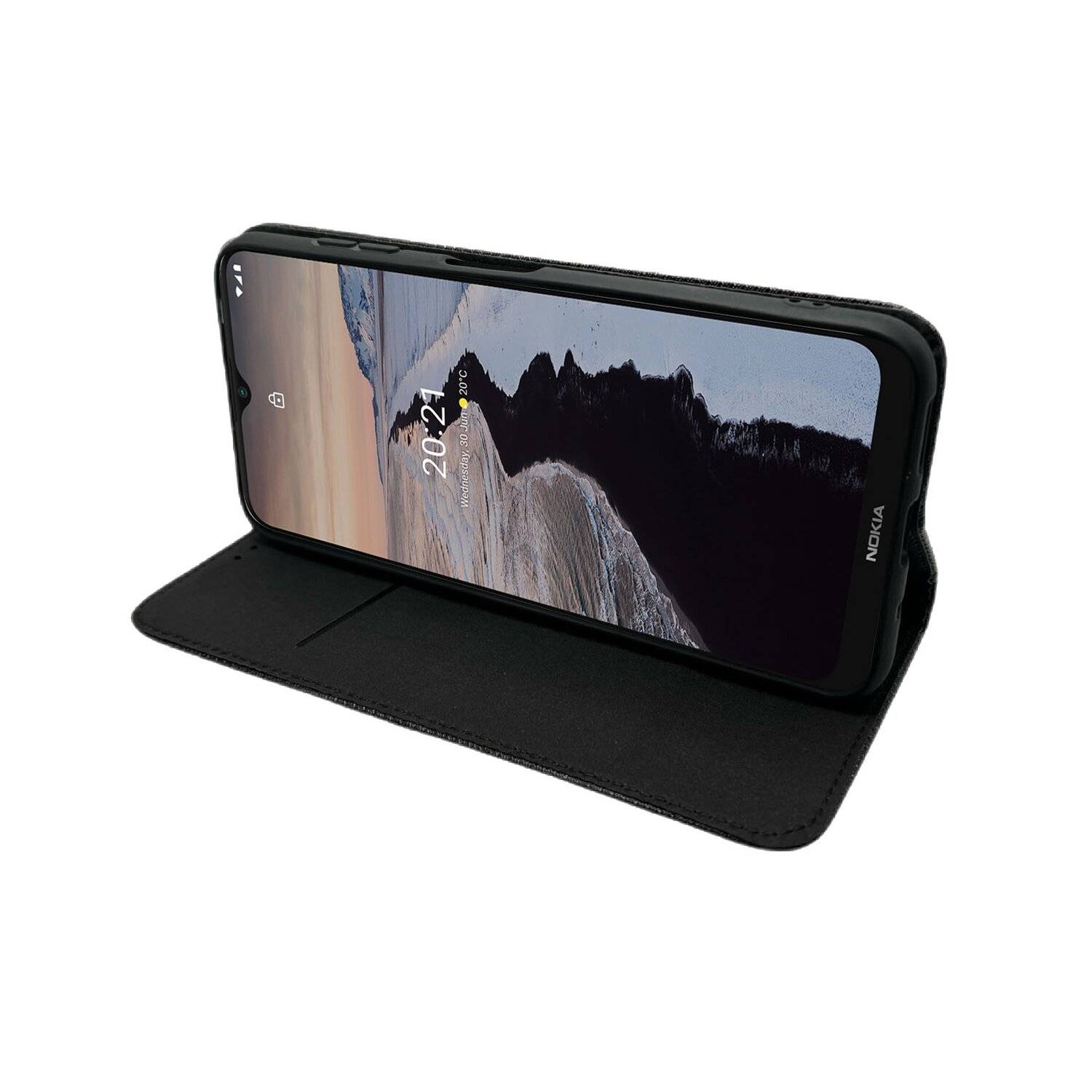 Buch Tasche "Smart" für NOKIA G20 Handy Hülle Etui Brieftasche Schutzhülle mit Standfunktion, Kartenfach Schwarz