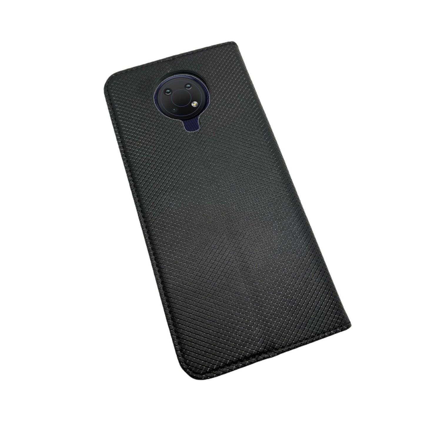 Buch Tasche "Smart" für NOKIA G20 Handy Hülle Etui Brieftasche Schutzhülle mit Standfunktion, Kartenfach Schwarz