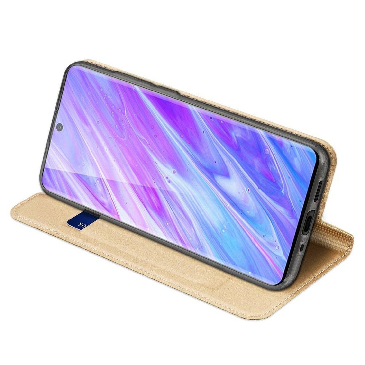 Buch Tasche "Dux Ducis" für XIAOMI POCO M3 PRO Handy Hülle Etui Schutzhülle mit Standfunktion, Kartenfach Gold