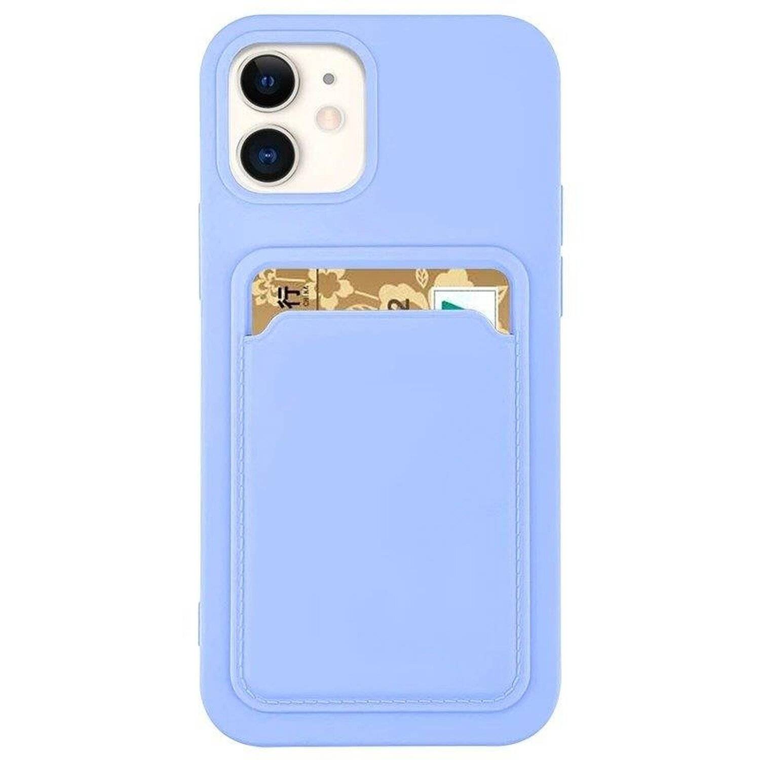 Card Case Silikon Portmonnaie Handyhülle mit Kartenfach Cover Bumper für Xiaomi Redmi Note 10s Lila