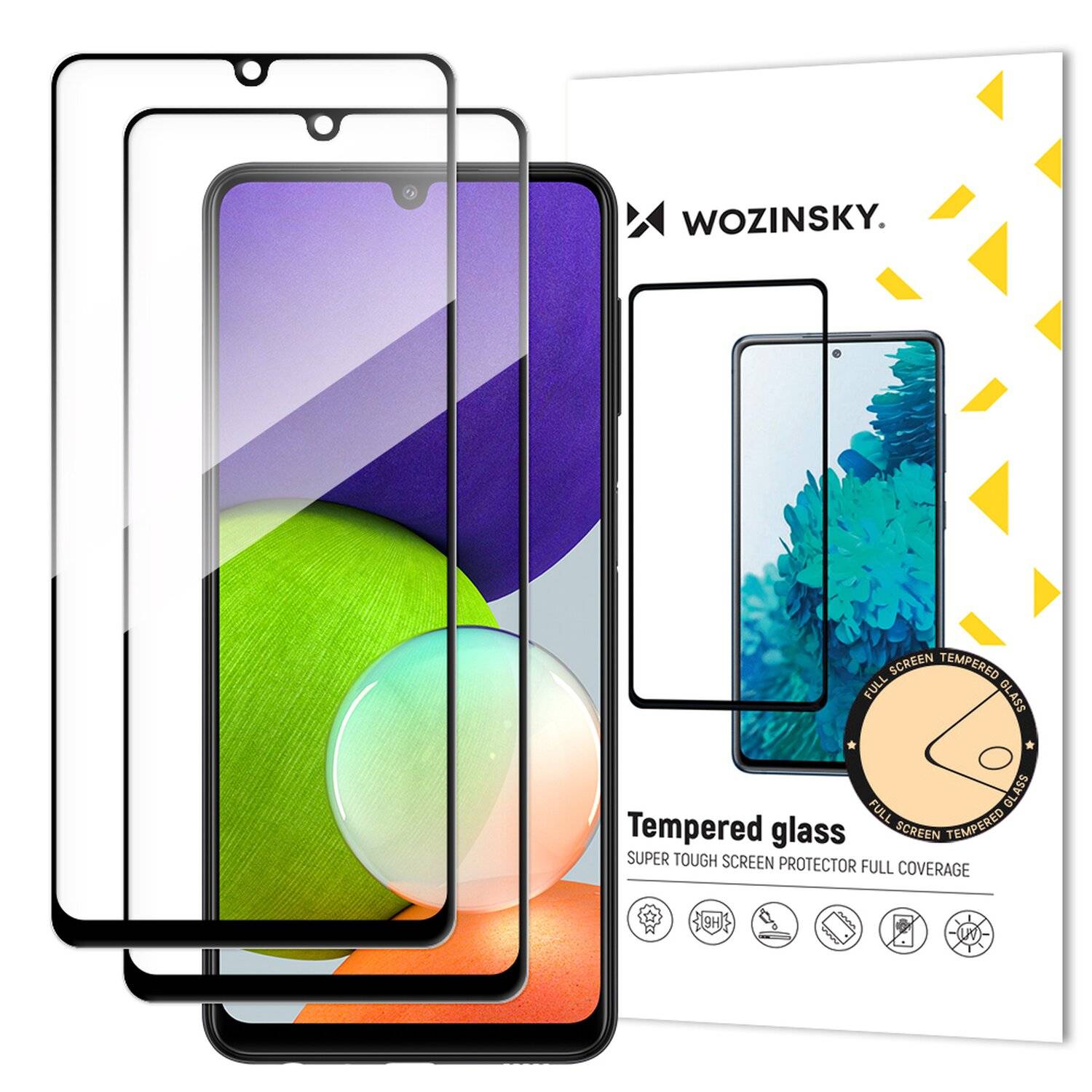 2 x 5D Schutz Glas für Samsung Galaxy A22 5G (A226B) Schutz Folie mit Rahmen Vollständig Klebend und Abdeckung