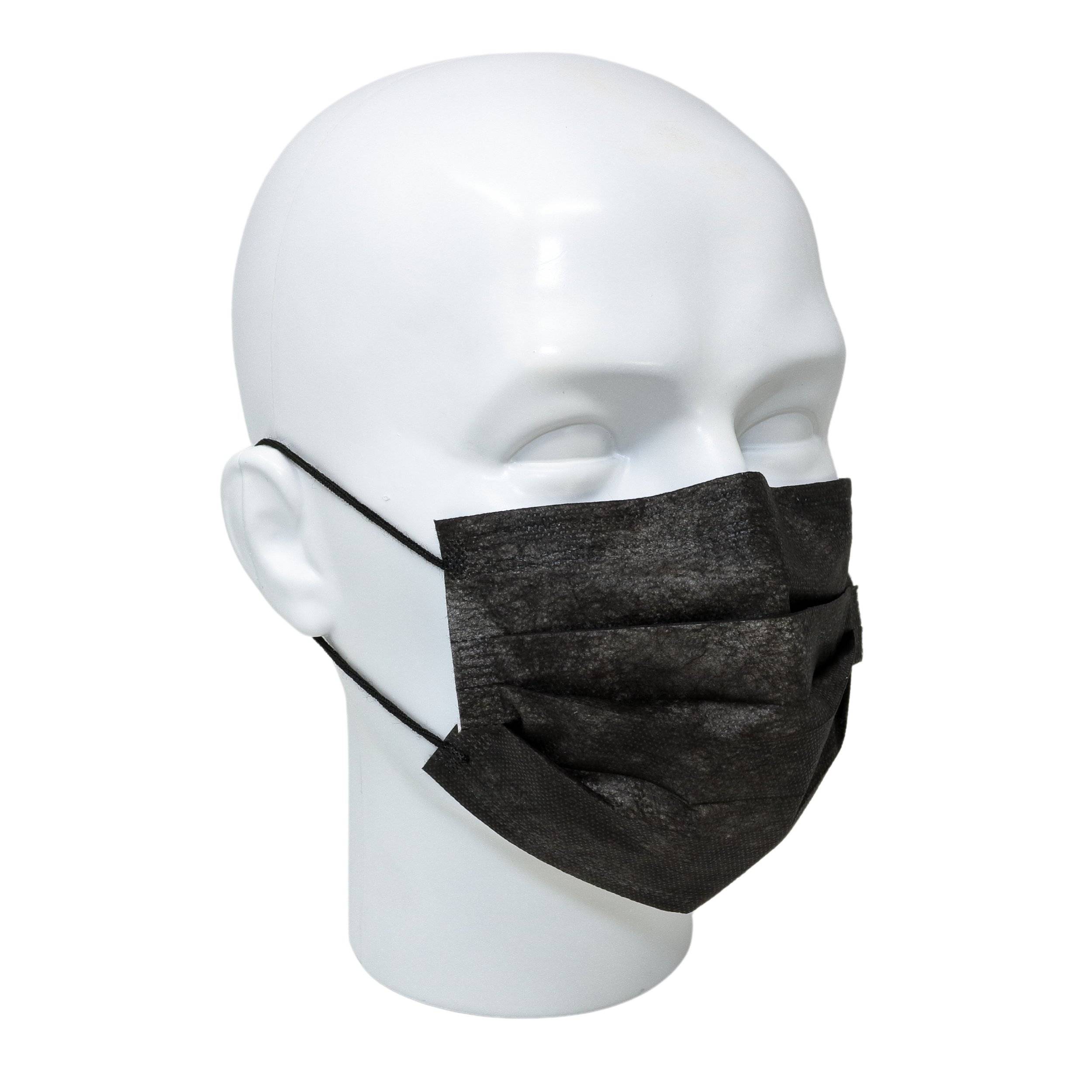 emissimo OP-Maske Mundschutz, Typ IIR Maske 3-lagig medizinischer Mundschutz EN 14683 schwarz
