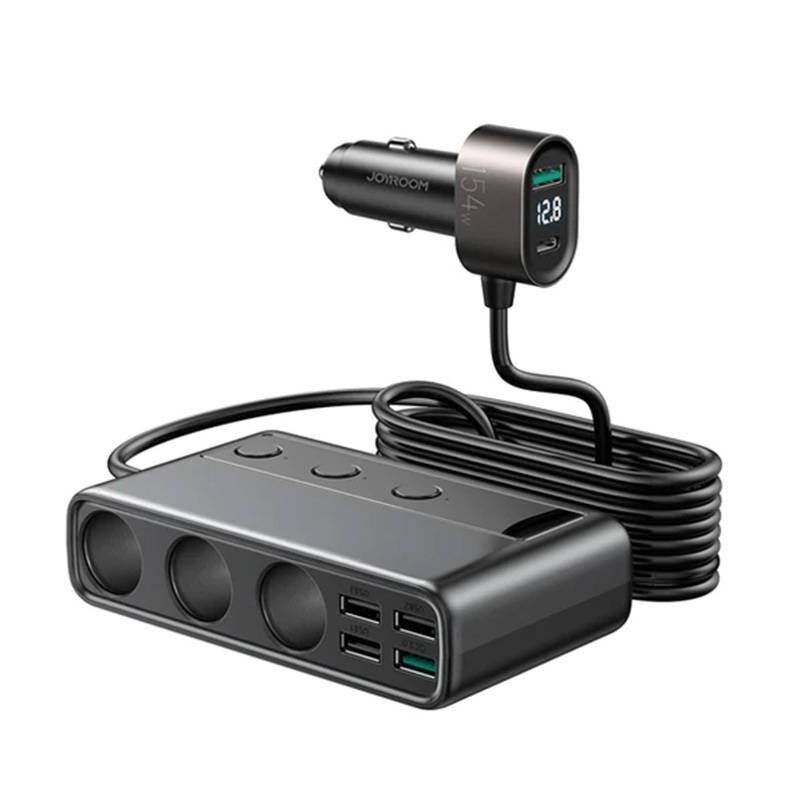 Joyroom JR-CL06 Multi-Port Kfz-Ladestation, 154W, 3x DC, 5x USB, 1x USB-C PD