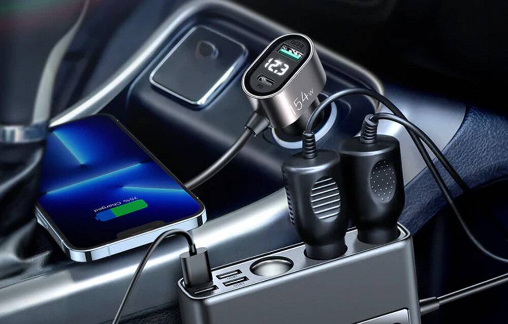 Joyroom JR-CL06 Multi-Port Kfz-Ladestation, 154W, 3x DC, 5x USB, 1x USB-C PD
