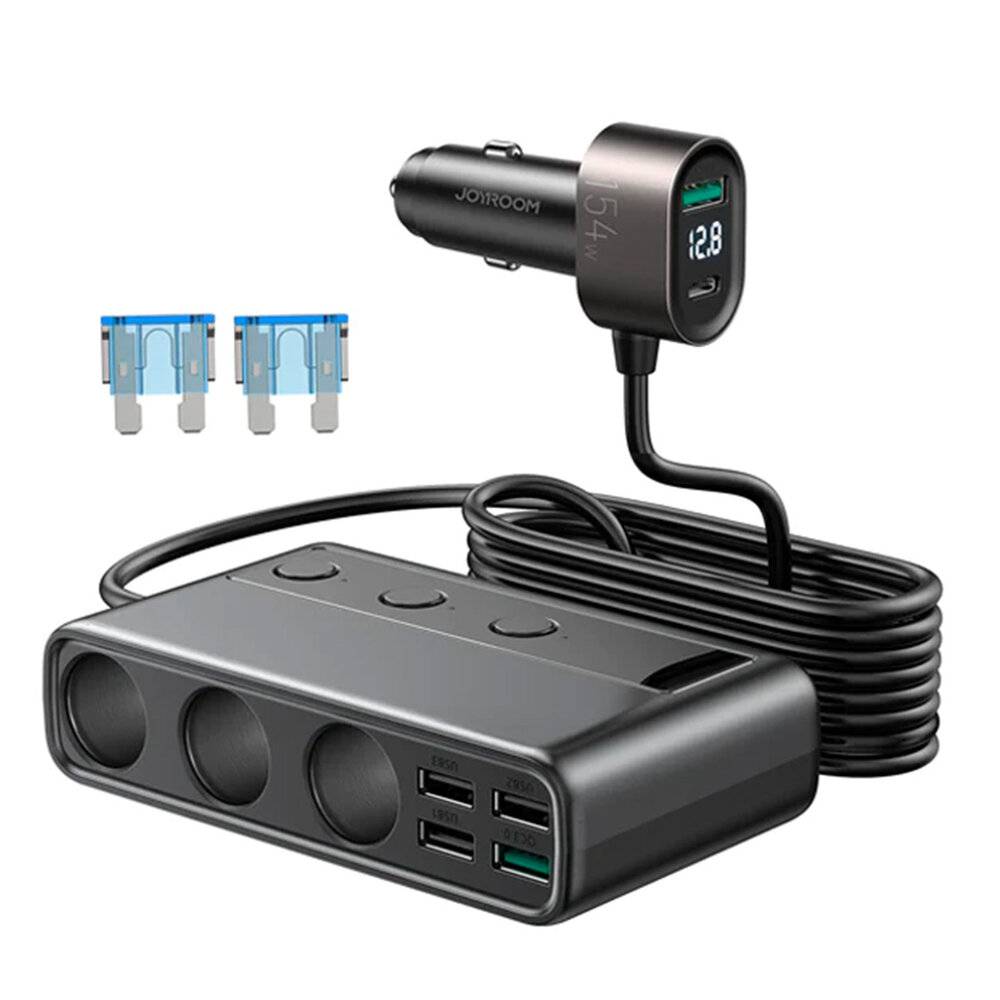 Joyroom JR-CL06 Multi-Port Kfz-Ladestation, 154W, 3x DC, 5x USB, 1x USB-C PD
