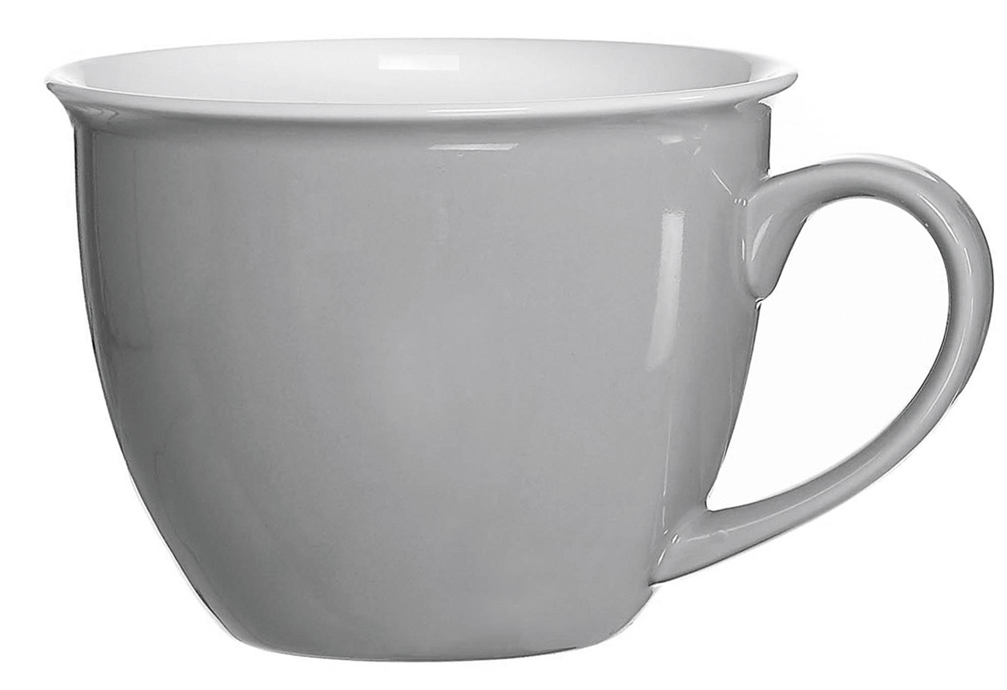 Milchkaffee Obertasse Kaffeetasse doppio grau Porzellan 350 ml