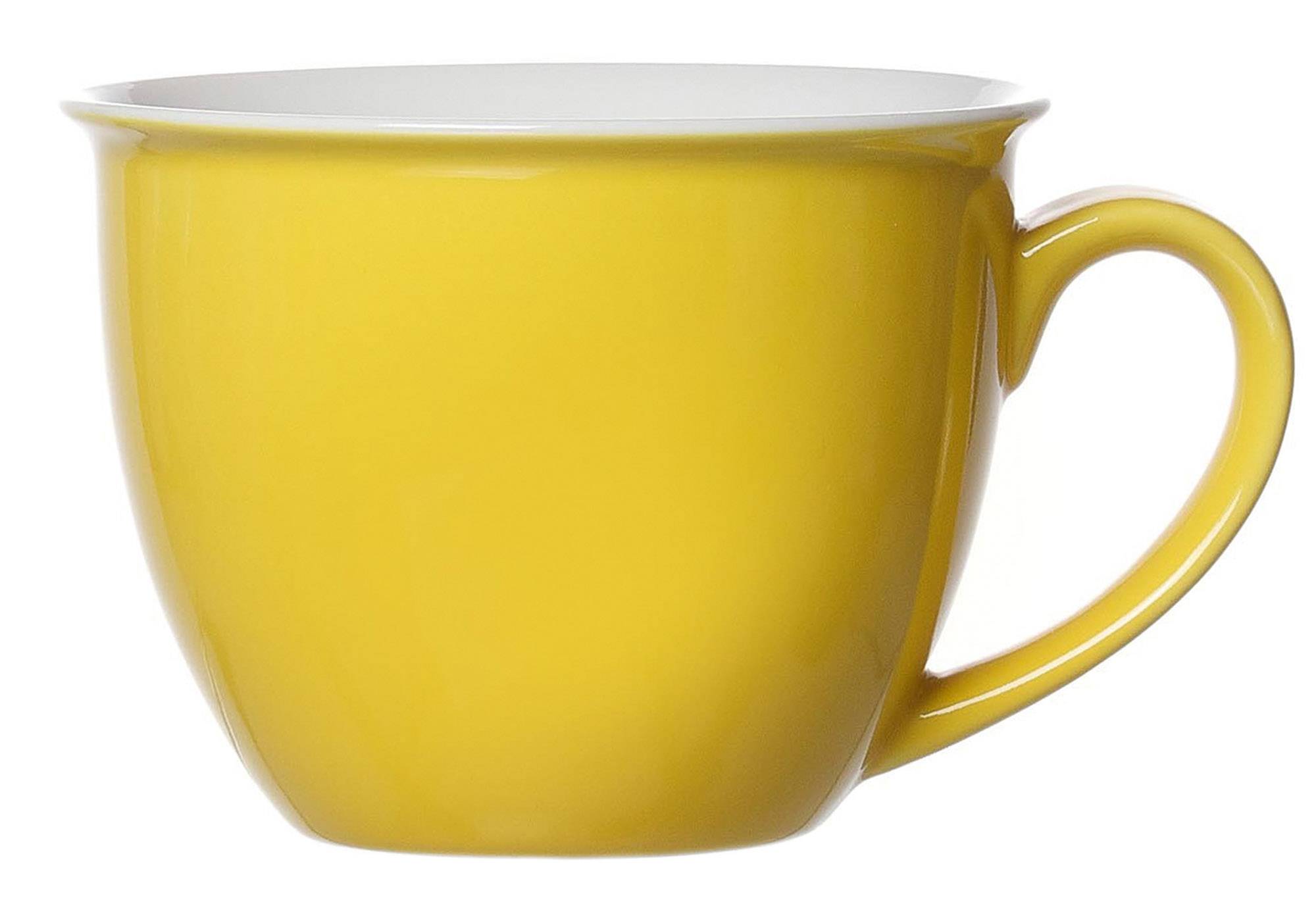Milchkaffee Obertasse Kaffeetasse doppio sonnengelb Porzellan 350 ml