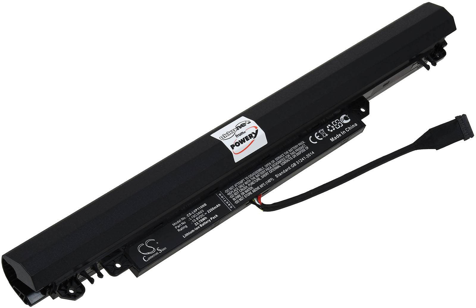 Powery Akku für Laptop Lenovo IdeaPad 110-15ACL 80TJ001HGE, 10,8V, Li-Ion