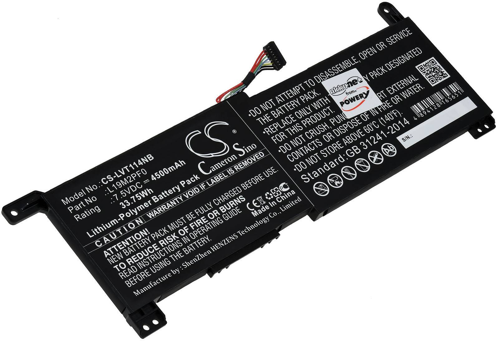 Powery Akku für Laptop Lenovo IdeaPad 1-11ADA05 82GV002BNZ, 7,5V, Li-Ion