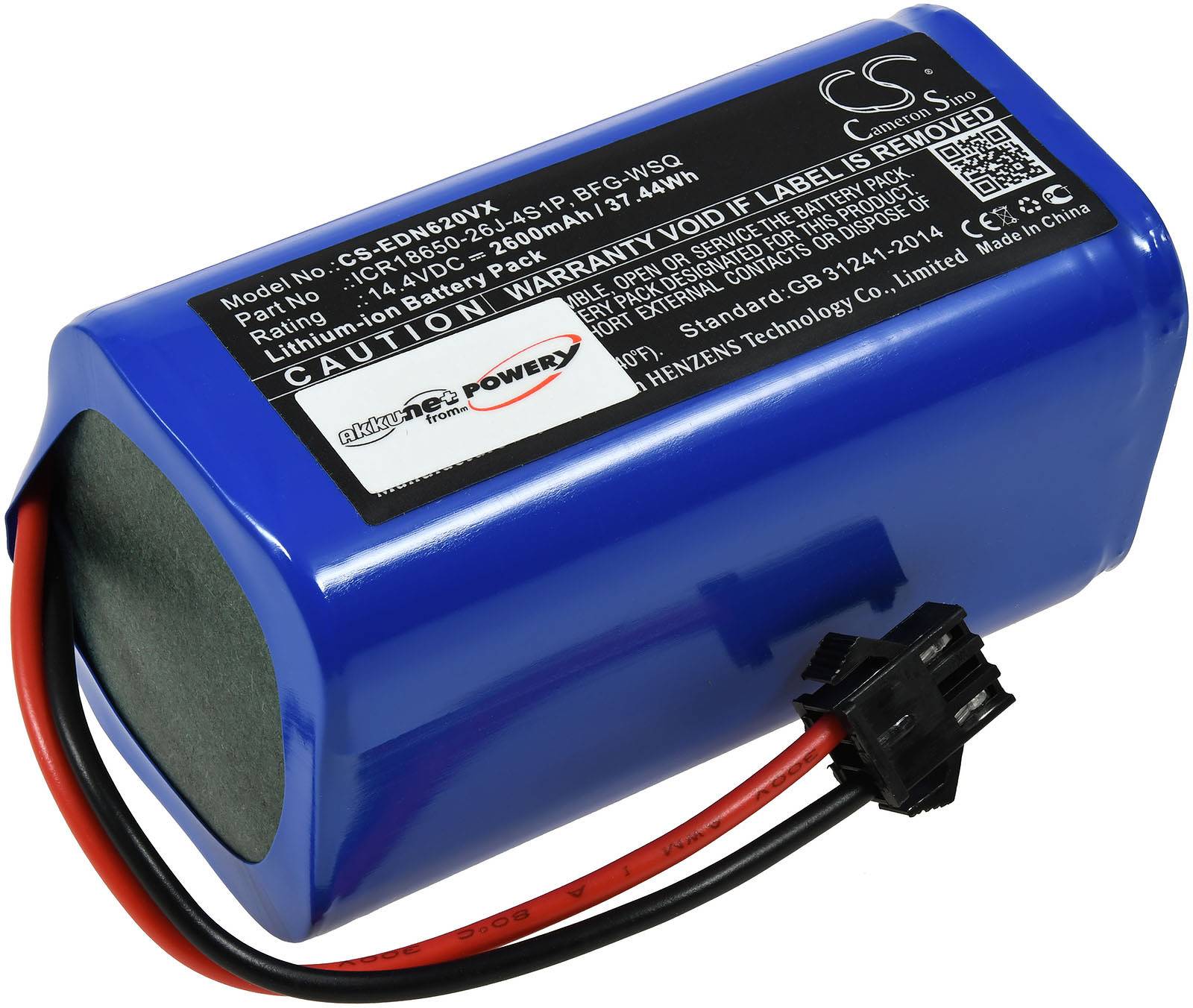 Powery Akku kompatibel mit Ecovacs Typ 10002265, 14,4V, Li-Ion