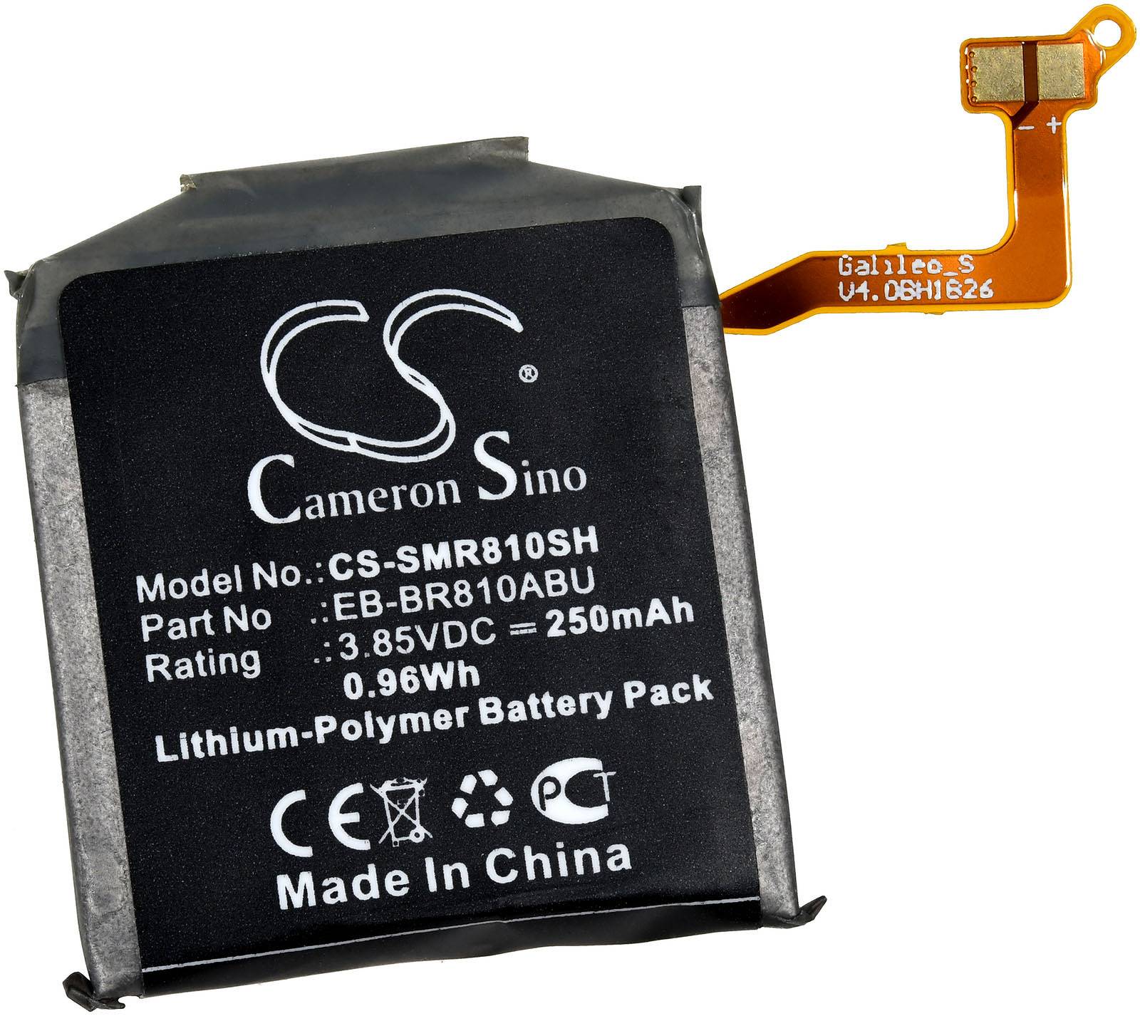 Powery Akku passend für SmartWatch Samsung Galaxy Watch 42mm, SM-R810, SM-R815, Typ EB-BR810ABU, 3,85V, Li-Polymer