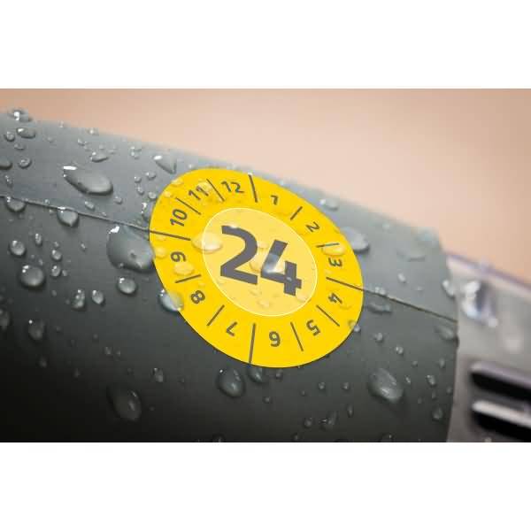 Prüfplaketten 2024 30mm VE=80 Etiketten gelb