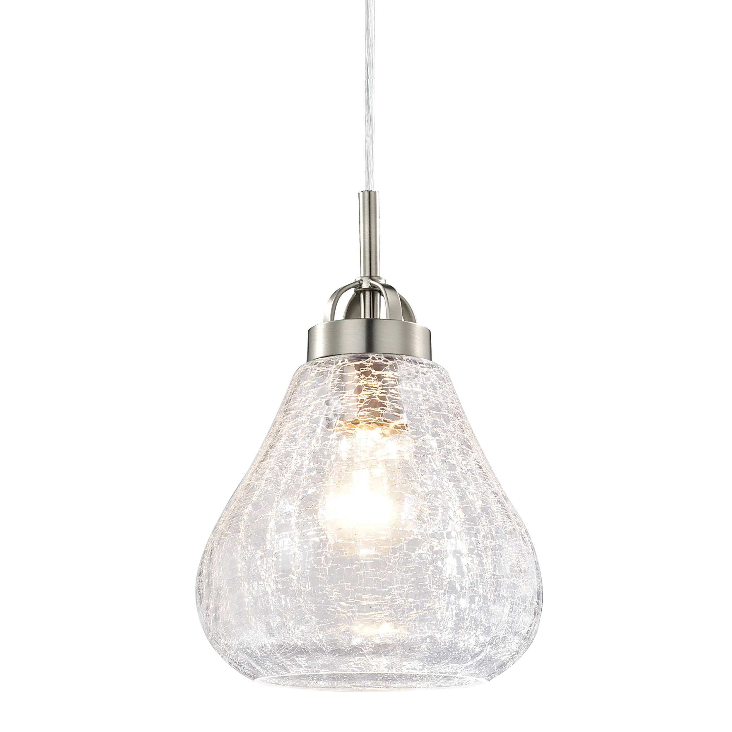 Pendelleuchte Nickel gebürstet / Craquelé mit 1 Lampe