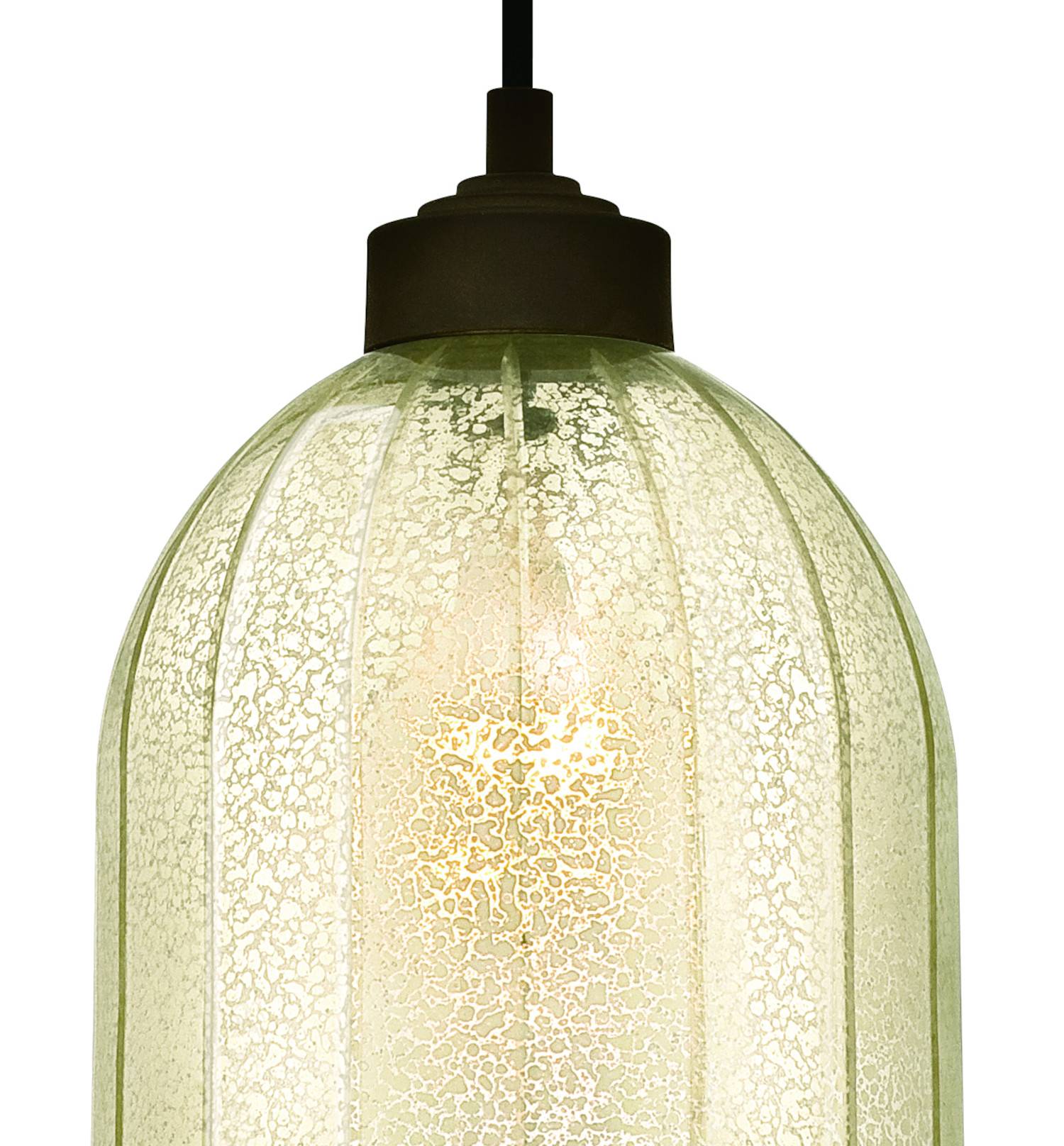 Pendelleuchte Bronze und Antik Spiegelglas mit 1 Lampe