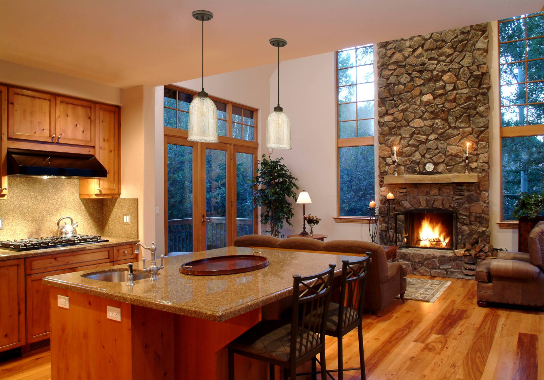 Pendelleuchte Bronze und Antik Spiegelglas mit 1 Lampe