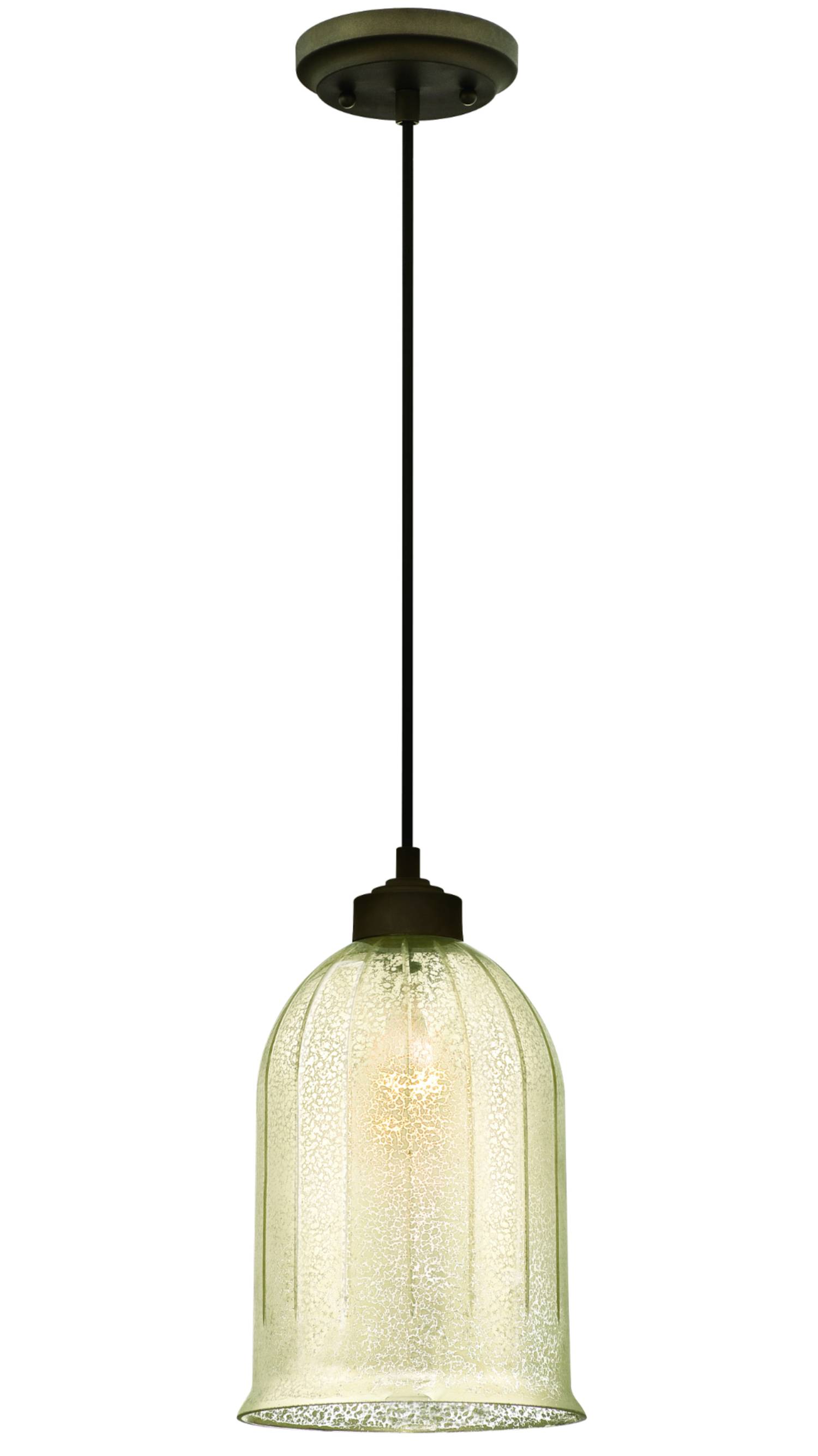 Pendelleuchte Bronze und Antik Spiegelglas mit 1 Lampe