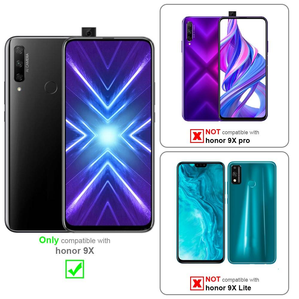 Cadorabo Hülle für Honor 9X Schutz Hülle in Grau Handyhülle Etui Case Cover Magnetverschluss