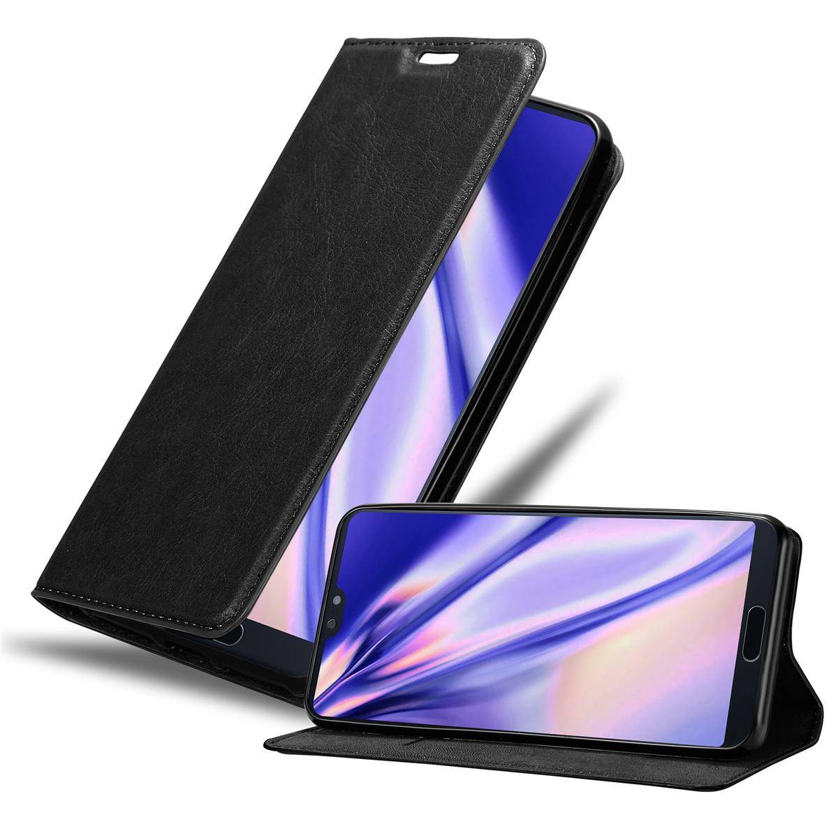 Cadorabo Hülle für Huawei P20 PRO / P20 PLUS Schutz Hülle in Schwarz Handyhülle Etui Case Cover Magnetverschluss