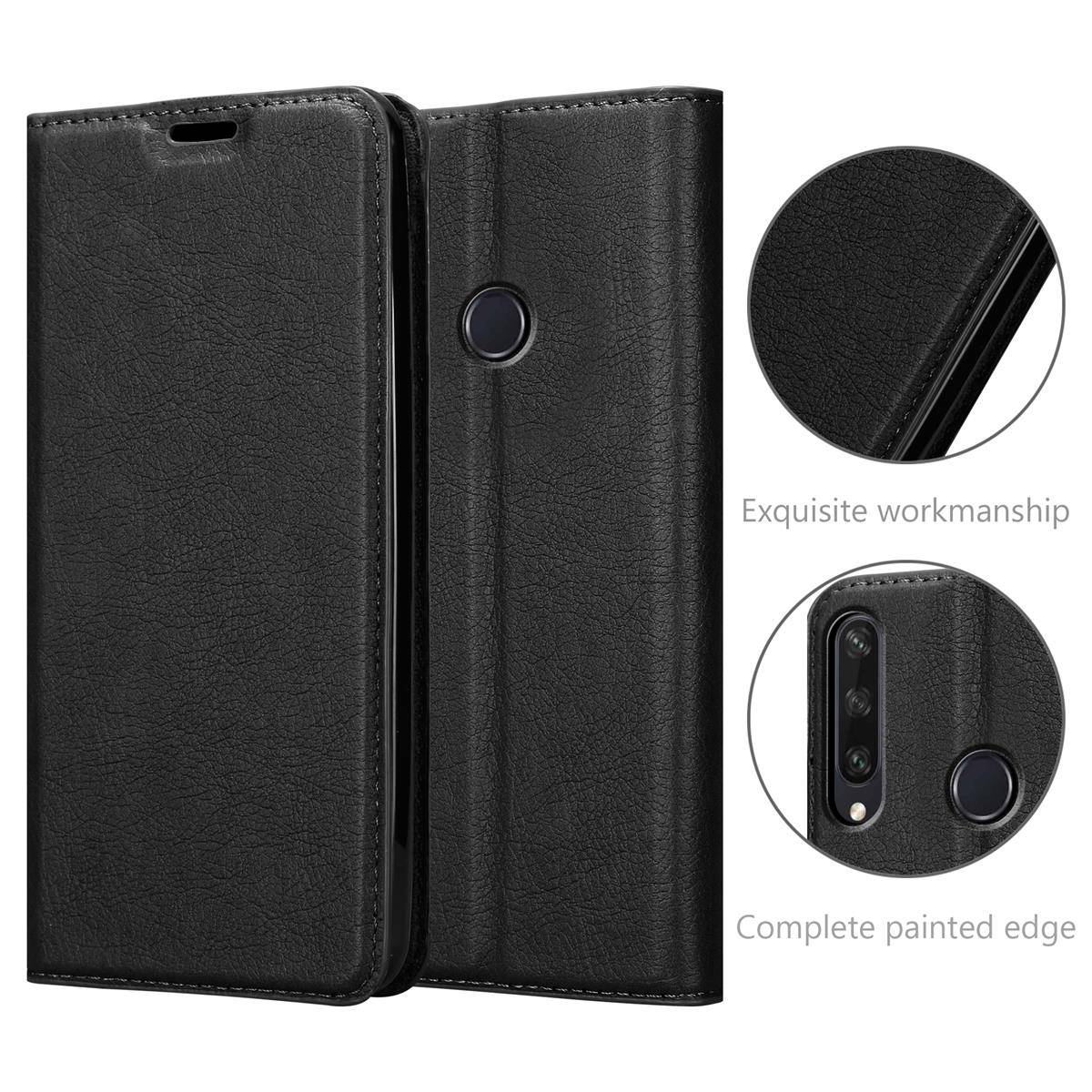 Cadorabo Hülle für Huawei Y6P Schutz Hülle in Schwarz Handyhülle Etui Case Cover Magnetverschluss