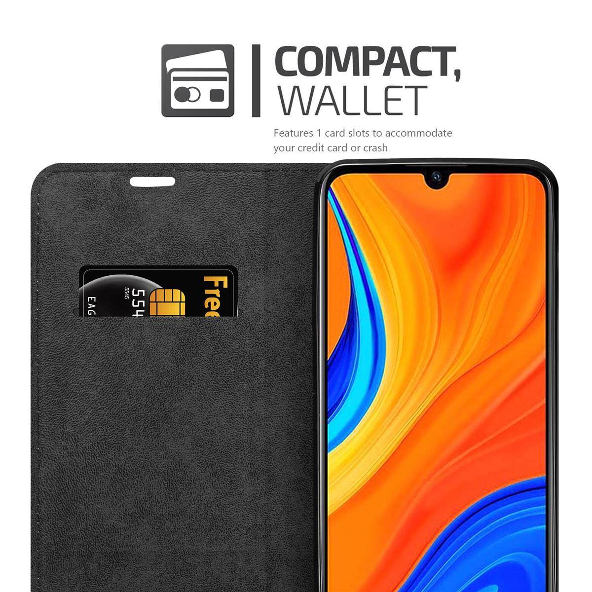 Cadorabo Hülle für Huawei Y6S Schutz Hülle in Rot Handyhülle Etui Case Cover Magnetverschluss