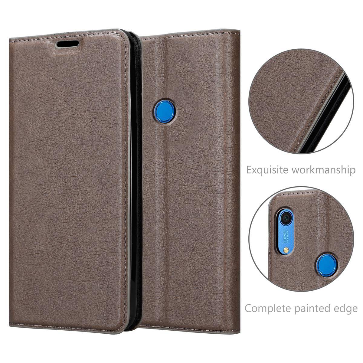 Cadorabo Hülle für Huawei Y6S Schutz Hülle in Braun Handyhülle Etui Case Cover Magnetverschluss