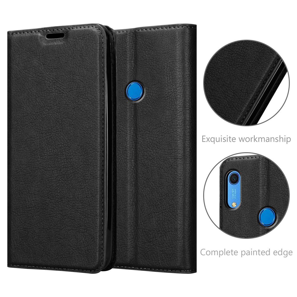 Cadorabo Hülle für Huawei Y6S Schutz Hülle in Schwarz Handyhülle Etui Case Cover Magnetverschluss