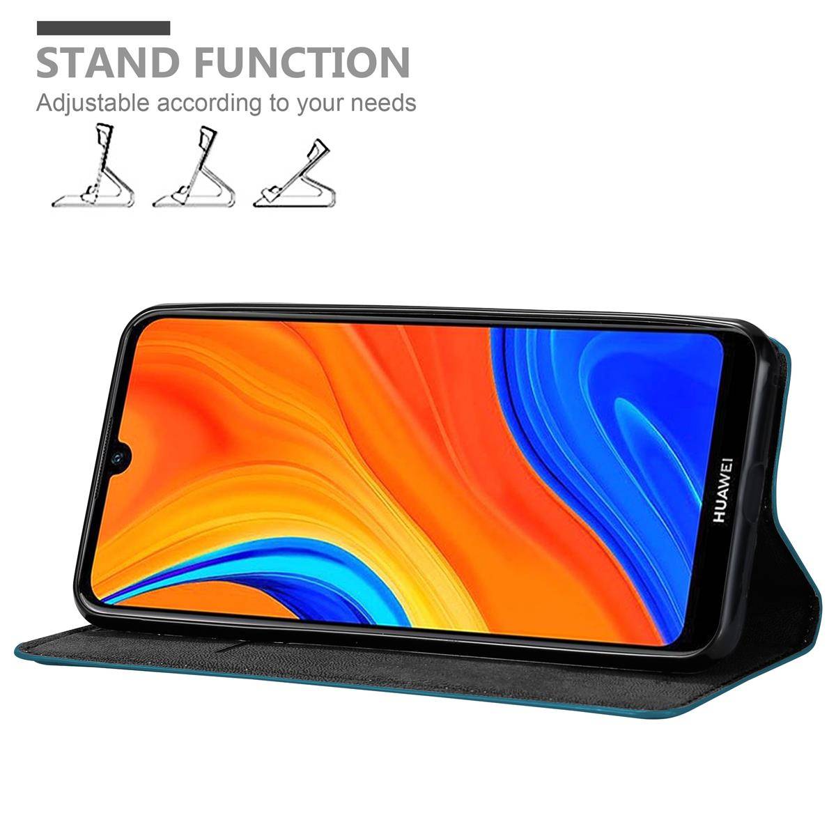 Cadorabo Hülle für Huawei Y6S Schutz Hülle in Türkis Handyhülle Etui Case Cover Magnetverschluss