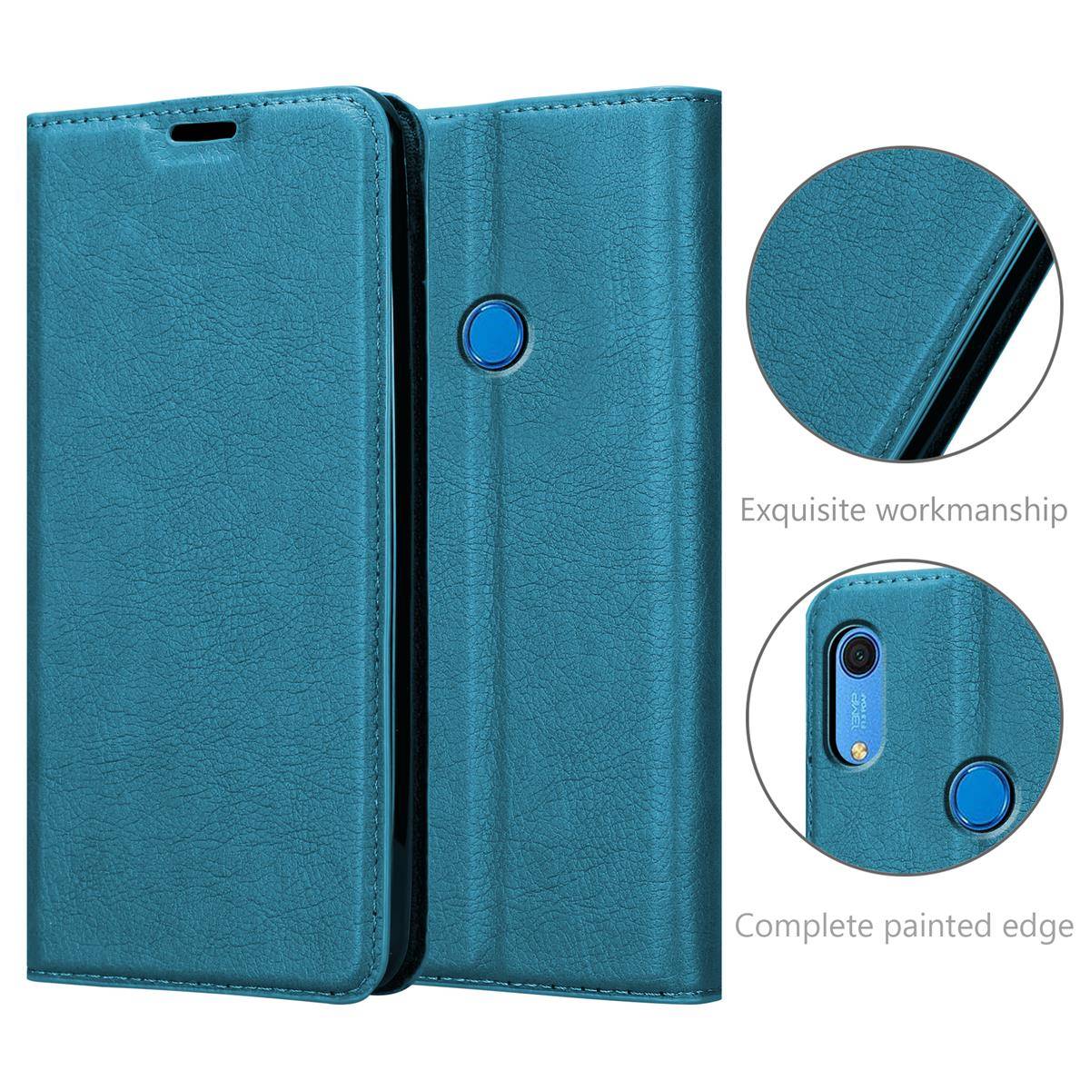 Cadorabo Hülle für Huawei Y6S Schutz Hülle in Türkis Handyhülle Etui Case Cover Magnetverschluss