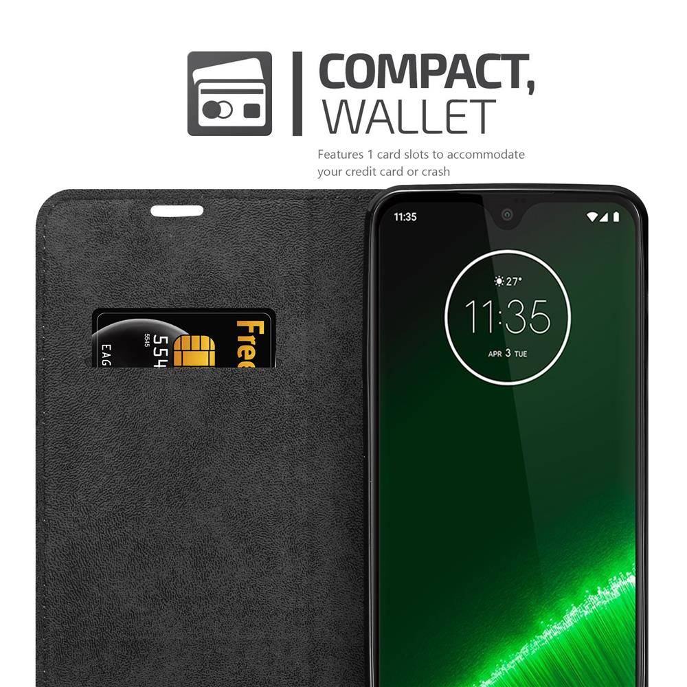 Cadorabo Hülle für Motorola MOTO G7 / G7 PLUS Schutz Hülle in Rot Handyhülle Etui Case Cover Magnetverschluss