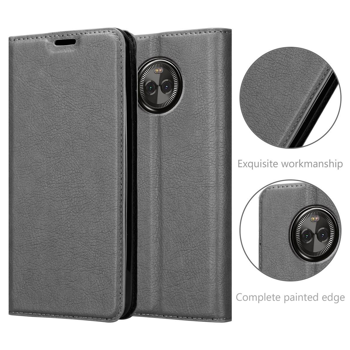 Cadorabo Hülle für Motorola MOTO X4 Schutz Hülle in Grau Handyhülle Etui Case Cover Magnetverschluss