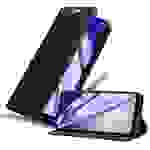 Cadorabo Hülle für Samsung Galaxy A12 / M12 Schutz Hülle in Schwarz Handyhülle Etui Case Cover Magnetverschluss